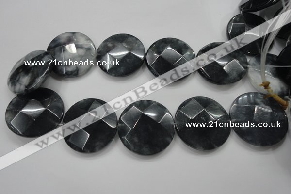 CCN1657 15.5 inches 40mm faceted coin candy jade beads