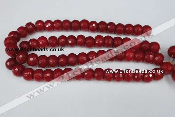 CCN166 15.5 inches 12*16mm faceted rondelle candy jade beads