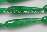 CCN1668 15.5 inches 8*40mm faceted teardrop candy jade beads wholesale