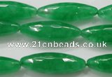 CCN1670 15.5 inches 10*30mm faceted rice candy jade beads wholesale