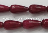 CCN1679 15.5 inches 10*20mm faceted teardrop candy jade beads wholesale