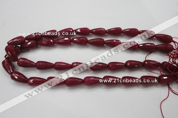 CCN1679 15.5 inches 10*20mm faceted teardrop candy jade beads wholesale