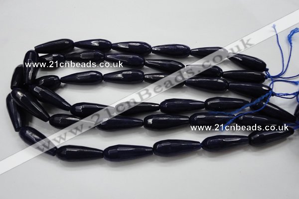 CCN1693 15.5 inches 10*30mm faceted teardrop candy jade beads wholesale