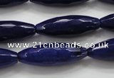 CCN1695 15.5 inches 10*30mm faceted rice candy jade beads wholesale