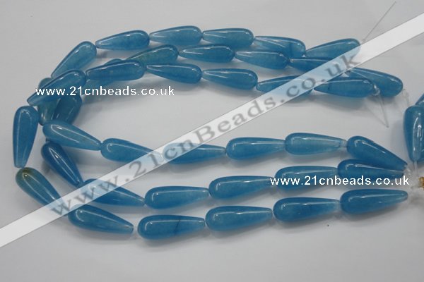 CCN1702 15.5 inches 10*30mm teardrop candy jade beads wholesale
