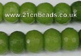 CCN171 15.5 inches 12*16mm faceted rondelle candy jade beads