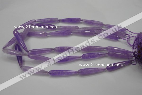 CCN1710 15.5 inches 8*40mm faceted teardrop candy jade beads wholesale