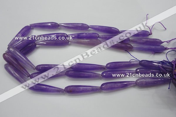 CCN1712 15.5 inches 9*40mm faceted teardrop candy jade beads wholesale