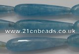 CCN1714 15.5 inches 9*40mm faceted teardrop candy jade beads wholesale