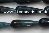 CCN1716 15.5 inches 10*30mm faceted teardrop candy jade beads wholesale