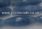 CCN1720 15.5 inches 10*30mm faceted rice candy jade beads