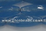 CCN1725 15.5 inches 14*40mm faceted rice candy jade beads