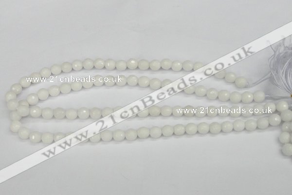 CCN1802 15 inches 8mm faceted round candy jade beads wholesale