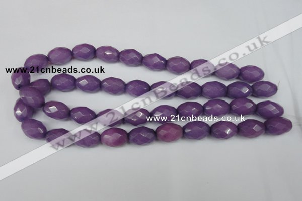 CCN181 15.5 inches 13*18mm faceted rice candy jade beads