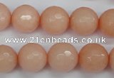 CCN1815 15 inches 14mm faceted round candy jade beads wholesale