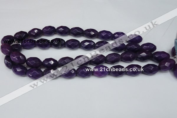 CCN182 15.5 inches 13*18mm faceted rice candy jade beads