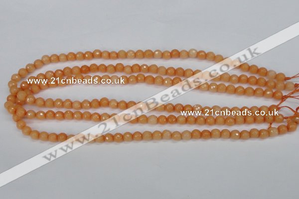 CCN1821 15 inches 6mm faceted round candy jade beads wholesale