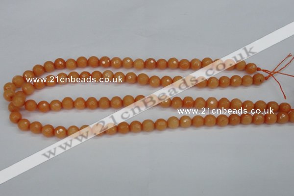 CCN1822 15 inches 8mm faceted round candy jade beads wholesale