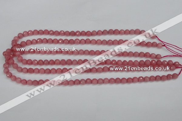 CCN1831 15 inches 6mm faceted round candy jade beads wholesale