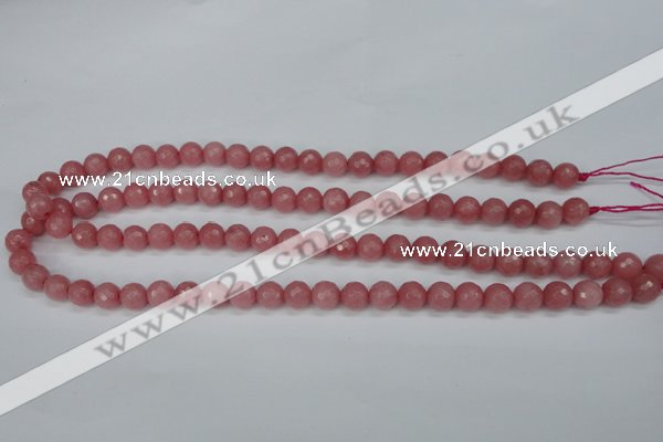 CCN1832 15 inches 8mm faceted round candy jade beads wholesale