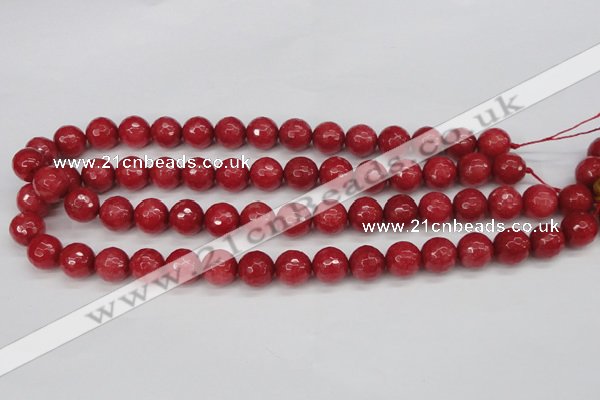 CCN1844 15 inches 12mm faceted round candy jade beads wholesale