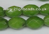 CCN185 15.5 inches 13*18mm faceted rice candy jade beads