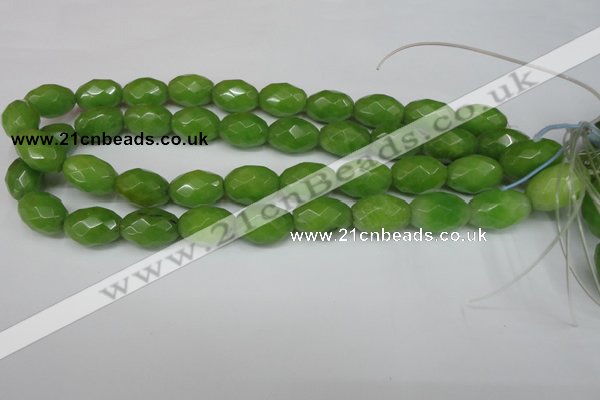 CCN185 15.5 inches 13*18mm faceted rice candy jade beads