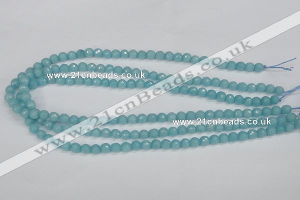 CCN1861 15 inches 6mm faceted round candy jade beads wholesale