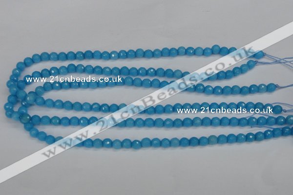 CCN1871 15 inches 6mm faceted round candy jade beads wholesale