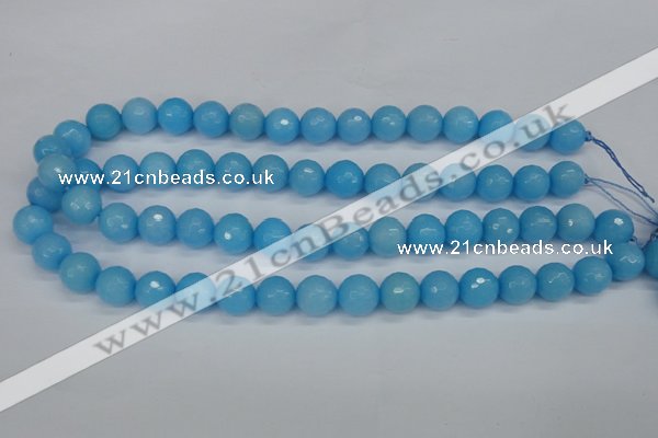 CCN1874 15 inches 12mm faceted round candy jade beads wholesale