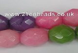 CCN188 15.5 inches 13*18mm faceted rice candy jade beads