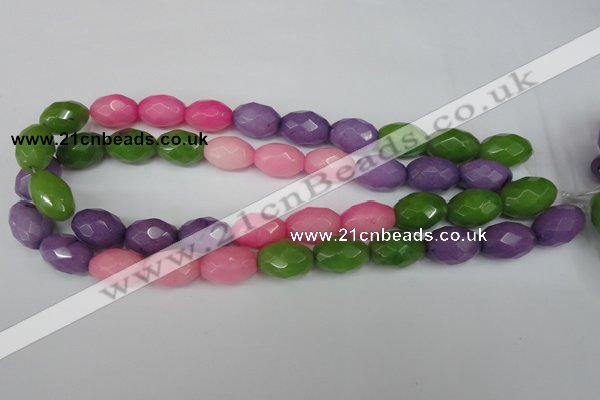 CCN188 15.5 inches 13*18mm faceted rice candy jade beads