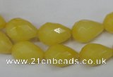 CCN190 15.5 inches 10*14mm faceted teardrop candy jade beads