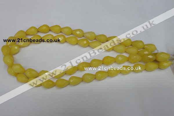 CCN190 15.5 inches 10*14mm faceted teardrop candy jade beads