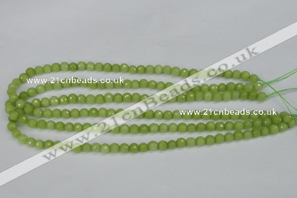 CCN1901 15 inches 6mm faceted round candy jade beads wholesale