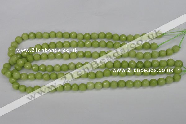 CCN1902 15 inches 8mm faceted round candy jade beads wholesale