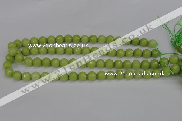 CCN1903 15 inches 10mm faceted round candy jade beads wholesale