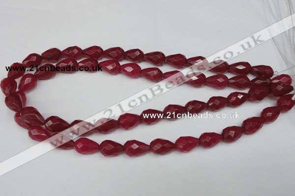 CCN191 15.5 inches 10*14mm faceted teardrop candy jade beads