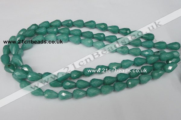 CCN193 15.5 inches 10*14mm faceted teardrop candy jade beads