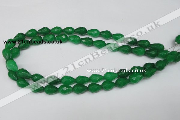 CCN194 15.5 inches 10*14mm faceted teardrop candy jade beads