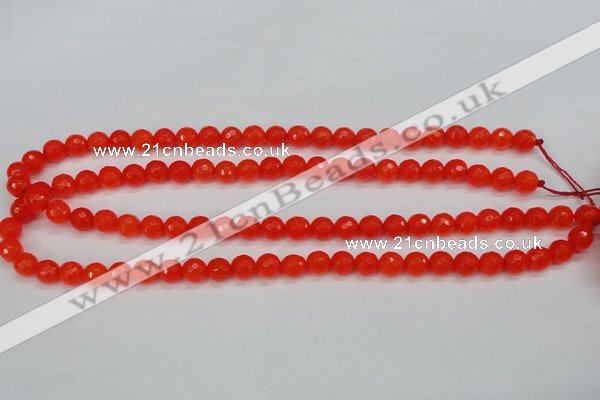 CCN1951 15 inches 6mm faceted round candy jade beads wholesale