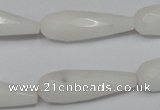 CCN197 15.5 inches 10*30mm faceted teardrop candy jade beads