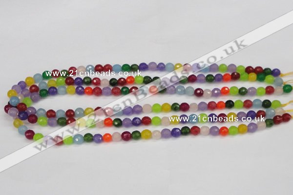 CCN1981 15 inches 6mm faceted round candy jade beads wholesale