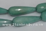 CCN199 15.5 inches 10*30mm faceted teardrop candy jade beads