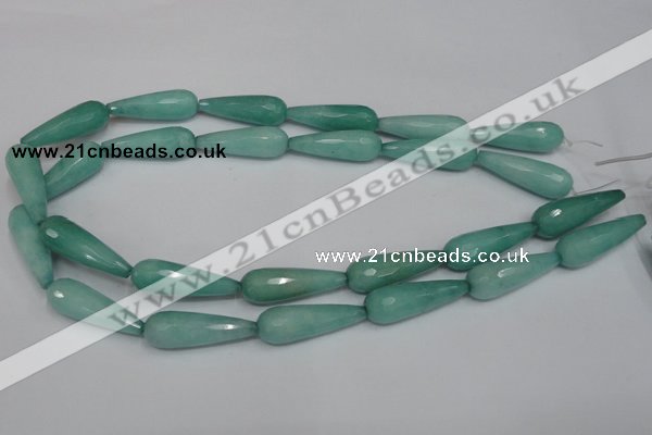 CCN199 15.5 inches 10*30mm faceted teardrop candy jade beads