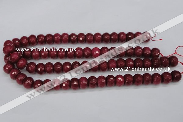 CCN1993 15 inches 10*14mm faceted rondelle candy jade beads wholesale