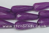 CCN200 15.5 inches 9*22mm faceted teardrop candy jade beads