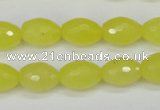 CCN2010 15 inches 10*14mm faceted rice candy jade beads wholesale