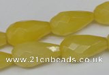 CCN202 15.5 inches 12*22mm faceted teardrop candy jade beads
