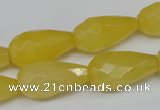 CCN202 15.5 inches 12*22mm faceted teardrop candy jade beads